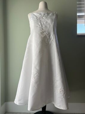 Vintage Cinderella White Dress with Gold Script Label